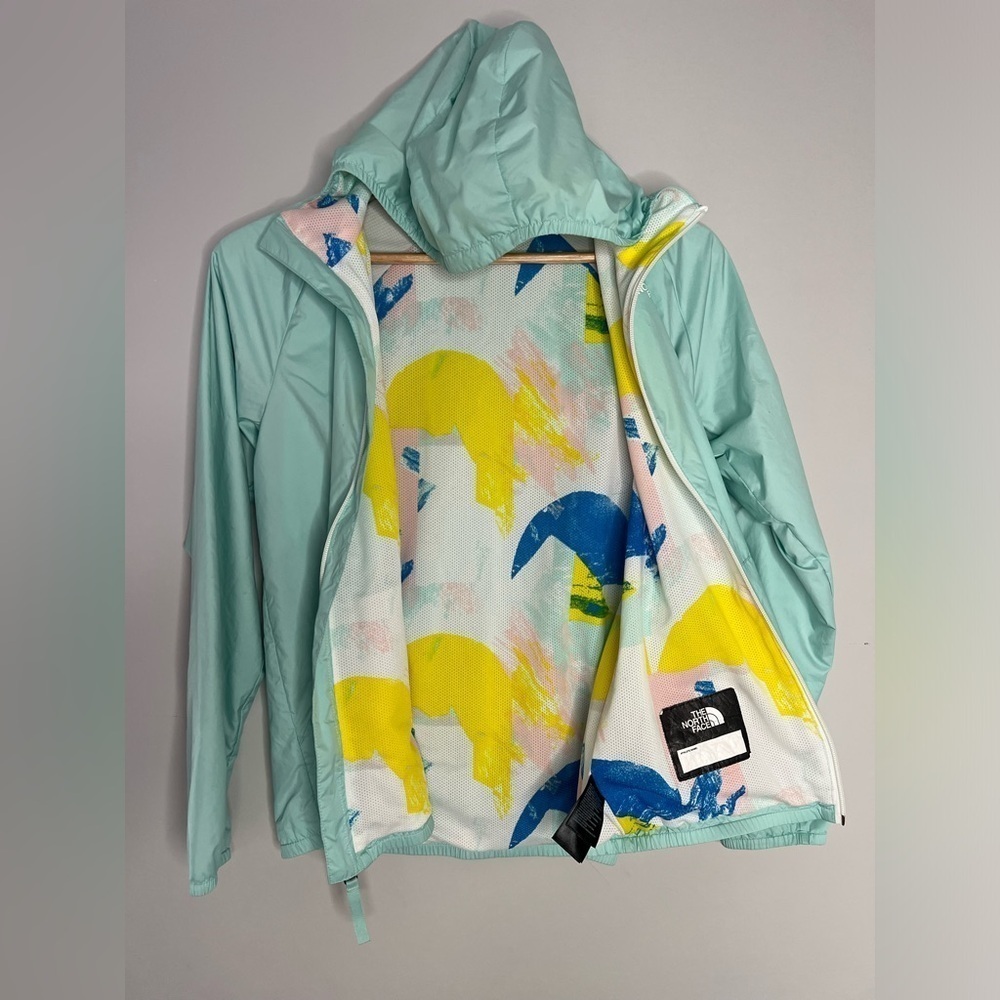 The North Face Jacket Youth Size Girls 14-16 Windbreaker Mint Green Floral - Picture 2 of 8